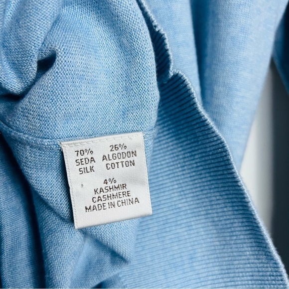 Peter Millar Crown Blue Luxury Blend V-Neck Sweater Medium - Picture 5 of 7
